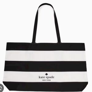 Kate Spade Black & White Stripe Tote Bag